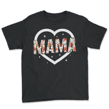Load image into Gallery viewer, Mother Shirt, Mama Simple Floral Design Tee, Cute New Mom, Favorite - Youth Tee - Black