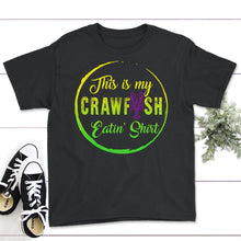 Load image into Gallery viewer, Mardi Gras Shirt, My Crawfish Eatin' Shirt, New Orleans Crawfish - Youth Tee - Black