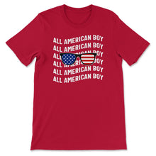 Load image into Gallery viewer, 4th Of July Shirt, All American Boy USA Flag Sunglasses Independence - Unisex T-Shirt - Red