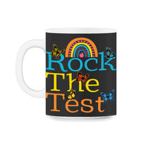 Load image into Gallery viewer, Rock The Test Shirt, Final Test Apple Rainbow Gift For Graduating - 11oz Mug - Black on White