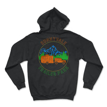 Load image into Gallery viewer, Sunnyvale Trailer Park Shirt, Mountain Vintage Retro Adventurer - Hoodie - Black