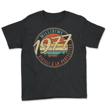 Load image into Gallery viewer, Millésime 1977 Vieilli À La Perfection Humour T Shirt copy - Youth Tee - Black