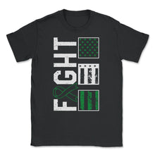 Load image into Gallery viewer, Mental Health Awareness Shirt, Fight Green Ribbon American Flag Tee, - Unisex T-Shirt - Black