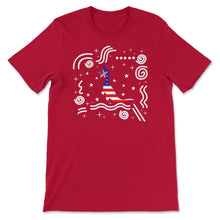 Load image into Gallery viewer, 4th Of July Shirt, American Flag Dinosaur Trex USA Independence Day - Unisex T-Shirt - Red