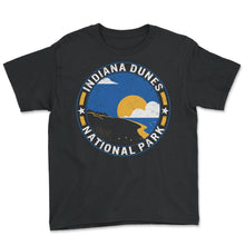 Load image into Gallery viewer, Indiana Dunes National Park, Indiana USA Michigan Park Vintage Retro - Youth Tee - Black