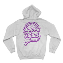 Load image into Gallery viewer, Pancreatic Cancer Shirt, My Support Squad #Pancreaticcancerawareness - Hoodie - White
