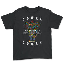 Load image into Gallery viewer, Happy Holi Festival Shirt, Festival Of Colors, Holi Festival Lover - Youth Tee - Black
