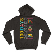Load image into Gallery viewer, School Shirt, 100 Days Sharper Reading Cactus Cute Tee, Back To - Hoodie - Black