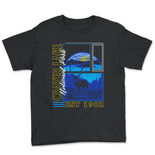 Load image into Gallery viewer, Crater Lake National Park Shirt, Oregon Mount Mazama US Lake Tee, - Youth Tee - Black