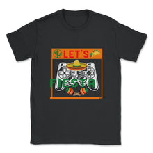 Load image into Gallery viewer, Cinco De Mayo Shirt, Let's Fiesta Gaming Controller, May 5th Fiesta - Unisex T-Shirt - Black
