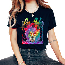 Load image into Gallery viewer, Dia De Los Muertos Shirt, La Jefa Sugar Skulls Red Floral Tee, - Unisex T-Shirt - Black