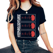 Load image into Gallery viewer, Dialysis Nurse Shirt, Nephrology Nurse Heartbeat Kidney Tee, Dialysis - Unisex T-Shirt - Black