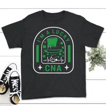 Load image into Gallery viewer, St. Patricks Day Shirt, I'm A Lucky CNA, Irish Nurse Lucky Lover Gift - Youth Tee - Black