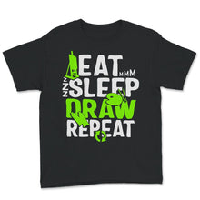 Load image into Gallery viewer, Artist Shirt, Eat Sleep Draw Repeat, Art Teacher Shirt, Drawing Lover