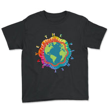 Load image into Gallery viewer, Save The Planet Shirt, Save The Planet Rainbow Butterfly Tee, - Youth Tee - Black