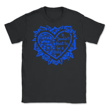 Load image into Gallery viewer, Child Abuse Prevention Month, It Shouldn't Hurt To Be A Child, Blue - Unisex T-Shirt - Black