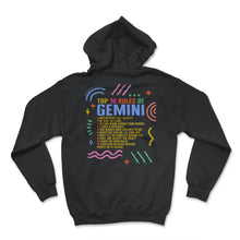 Load image into Gallery viewer, Zodiac Sign Shirt, Top 10 Rules Of Gemini Tee, Horoscope Astrology - Hoodie - Black