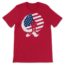 Load image into Gallery viewer, 4th Of July Shirt, Black Girl African American Afro Flag Independence - Unisex T-Shirt - Red