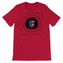 Load image into Gallery viewer, 4th Of July Shirt, Black Girl African American Afro Flag Independence - Unisex T-Shirt - Red