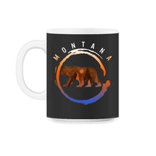 Load image into Gallery viewer, Glacier National Park, Retro Glacier Montana Grizzly Bear Souvenir - 11oz Mug - Black on White