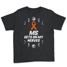 Load image into Gallery viewer, MS Awareness Shirt Gets On My Nerves Multiple Sclerosis Awareness - Youth Tee - Black