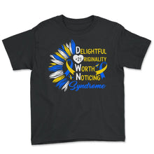Load image into Gallery viewer, World Down Syndrome Day, Delightful Originality Worth Noticing - Youth Tee - Black