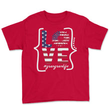 Load image into Gallery viewer, Grangran Life Love 4th Of July Sunflower T Shirt - Youth Tee - Red