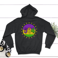 Load image into Gallery viewer, Mardi Gras Shirt, 504 New Orleans Beads Apparel, Nola Vintage Men - Hoodie - Black