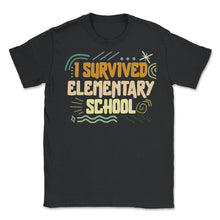 Load image into Gallery viewer, I Survived Elementary School Shirt, Vintage Graduation Gift End Of - Unisex T-Shirt - Black