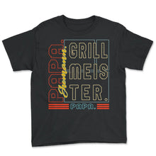 Load image into Gallery viewer, Ehemann Papa Grillmeister Heldenhemd, Vatertagsgeschenk, - Youth Tee - Black