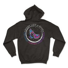 Load image into Gallery viewer, Thyroid Cancer Awareness Shirt, Fight Like A Boss Heels Ribbon Funny - Hoodie - Black