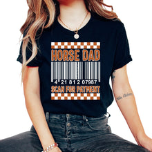 Load image into Gallery viewer, Cowboy Shirt, Horse Dad Scan For Payment Funny Barcode Tee, - Unisex T-Shirt - Black