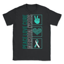 Load image into Gallery viewer, Peace Love Cure Interstitial Cystitis T Shirt - Unisex T-Shirt - Black
