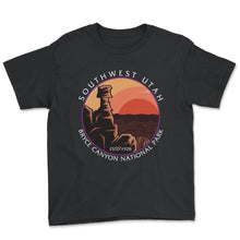 Load image into Gallery viewer, Bryce Canyon National Park Shirt, Southwest Utah ESTD 1928 Tee, Rock - Youth Tee - Black
