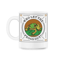 Load image into Gallery viewer, Who Let The Frogs Out Shirt, Jewish Holiday Funny Frog Plague Seder - 11oz Mug - White