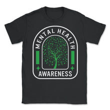 Load image into Gallery viewer, Mental Health Awareness Shirt, Green Ribbon Butterfly Tree Support - Unisex T-Shirt - Black