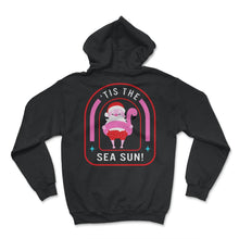 Load image into Gallery viewer, Christmas In July Shirt, 'Tis The Sea Sun Cute Santa Tee Summer - Hoodie - Black