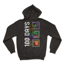 Load image into Gallery viewer, School Shirt, 100 Days Of School T-rex Dinosaur Tee, Back To School - Hoodie - Black