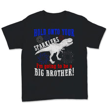 Load image into Gallery viewer, Big Brother Sparkler Dinosaur Trex 4th of July Pregnancy Announcement