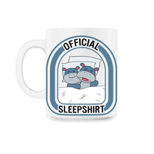 Load image into Gallery viewer, Sleep Shirt, Official Sleep shirt Hippopotamus Cute Tee, Funny Hippo - 11oz Mug - White
