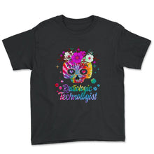 Load image into Gallery viewer, Radiologic Technologist Shirt Rad Tech Week Dia De Muertos Floral - Youth Tee - Black