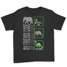 Load image into Gallery viewer, Programmer Shirt, My Friends Code Tee, Funny Coding Software - Youth Tee - Black