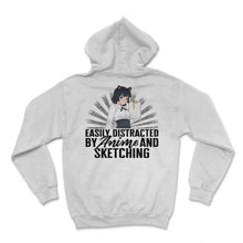 Load image into Gallery viewer, Easily Distracted By Anime And Sketching Shirt, Anime Girl Japanese - Hoodie - White