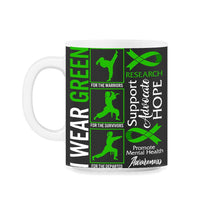 Load image into Gallery viewer, Promote Mental Health Awareness Shirt, Support Advocate Hope Embrace - 11oz Mug - Black on White