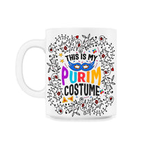 Load image into Gallery viewer, Purim Shirt, This Is My Purim Costume Floral Tee, Funny Hebrew Jewish - 11oz Mug - White