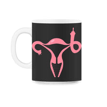 Load image into Gallery viewer, Middle Finger Uterus TShirt, Pro Choice Shirt, Feminist shirt, girl - 11oz Mug - Black on White