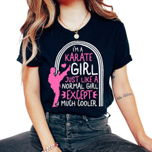 Load image into Gallery viewer, Karate Shirt, Karate Girl Tee, Fighter Karate Player Martial Arts - Unisex T-Shirt - Black
