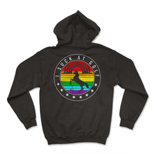 Load image into Gallery viewer, Golf Shirt, I Suck At Golf Unicorn Rainbow Retro Tee, Golf Lover, - Hoodie - Black