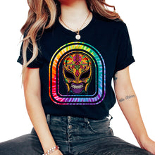 Load image into Gallery viewer, Dia De Los Muertos Shirt, Lucha Libre El Santo Mask Skull Skeleton - Unisex T-Shirt - Black