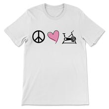 Load image into Gallery viewer, Peace Love Cycle Stationary Bike Rider Workout Gym Outdoors OT Women